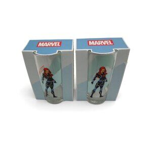 Marvel Black Widow Glasses 9.8 oz New Set Of 2
